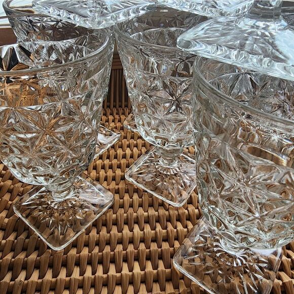 Vtg. Set Of 10 Discontinued Imperial Mt. Vernon Water Goblets Square Base - Picture 5 of 12